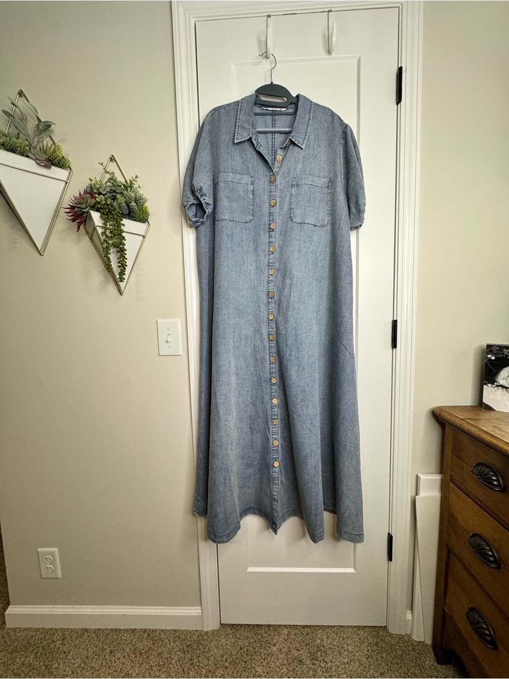 given kale Denim Chambray Dress/Duster